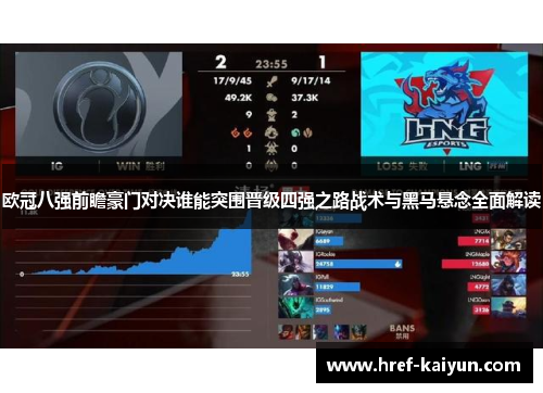欧冠八强前瞻豪门对决谁能突围晋级四强之路战术与黑马悬念全面解读
